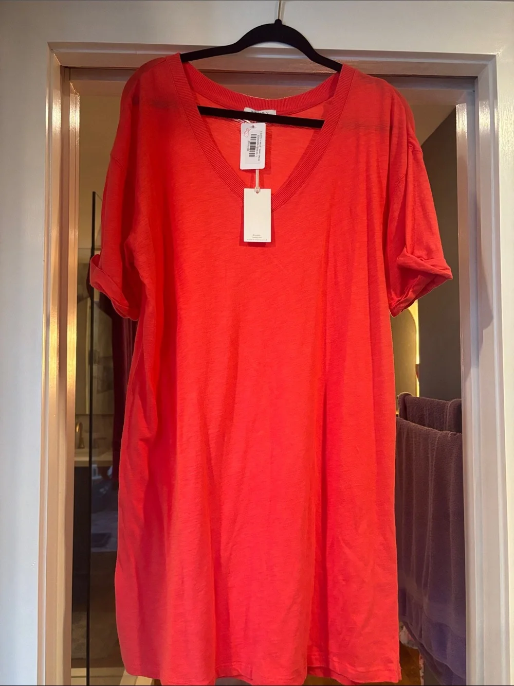 Z Supply Short Sleeve V-Neck T-Shirt Dress